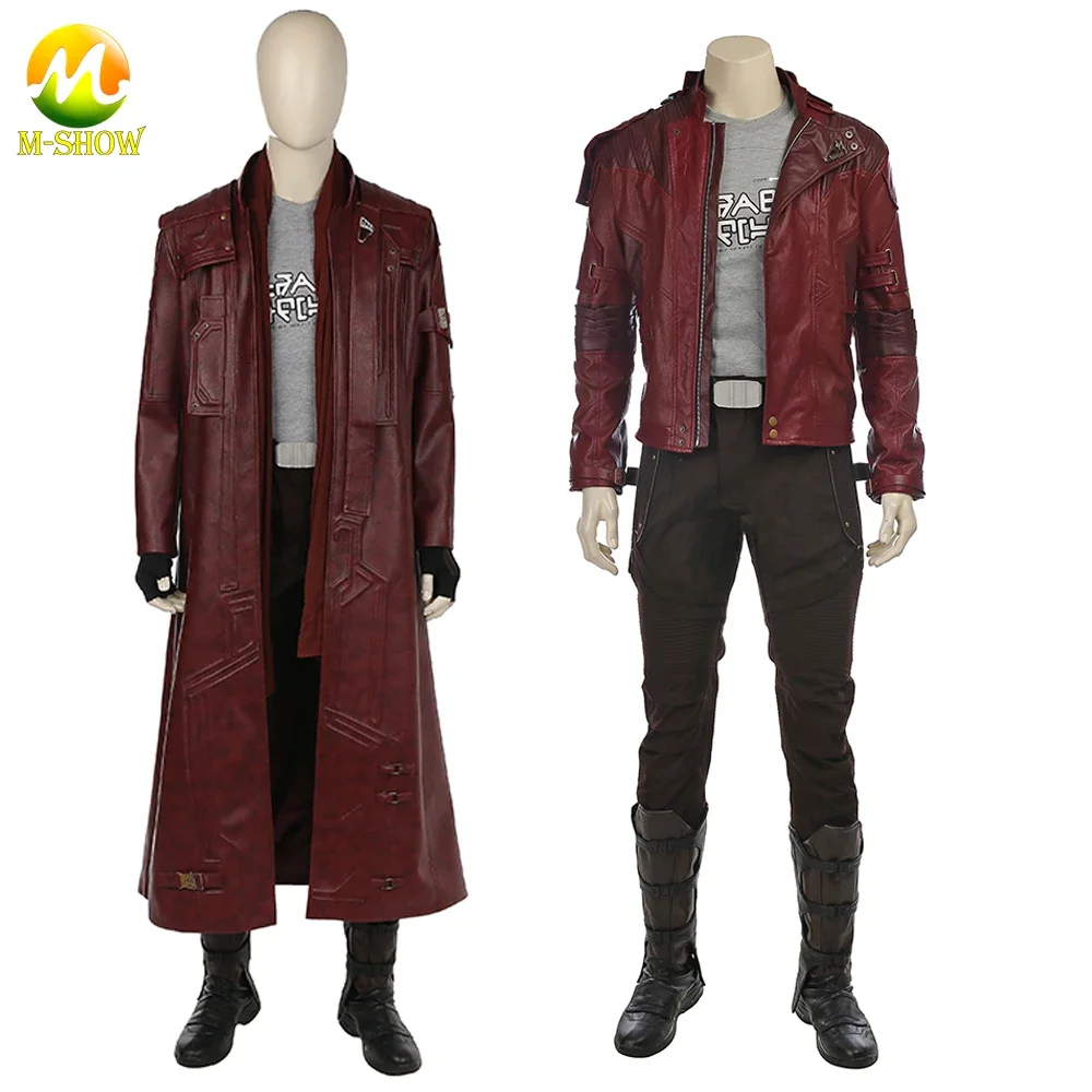 

Superhero Jason Lord Cosplay Costume Luxious PU Jacket Peter Jason Quill Outfit for Halloween Carnival Party