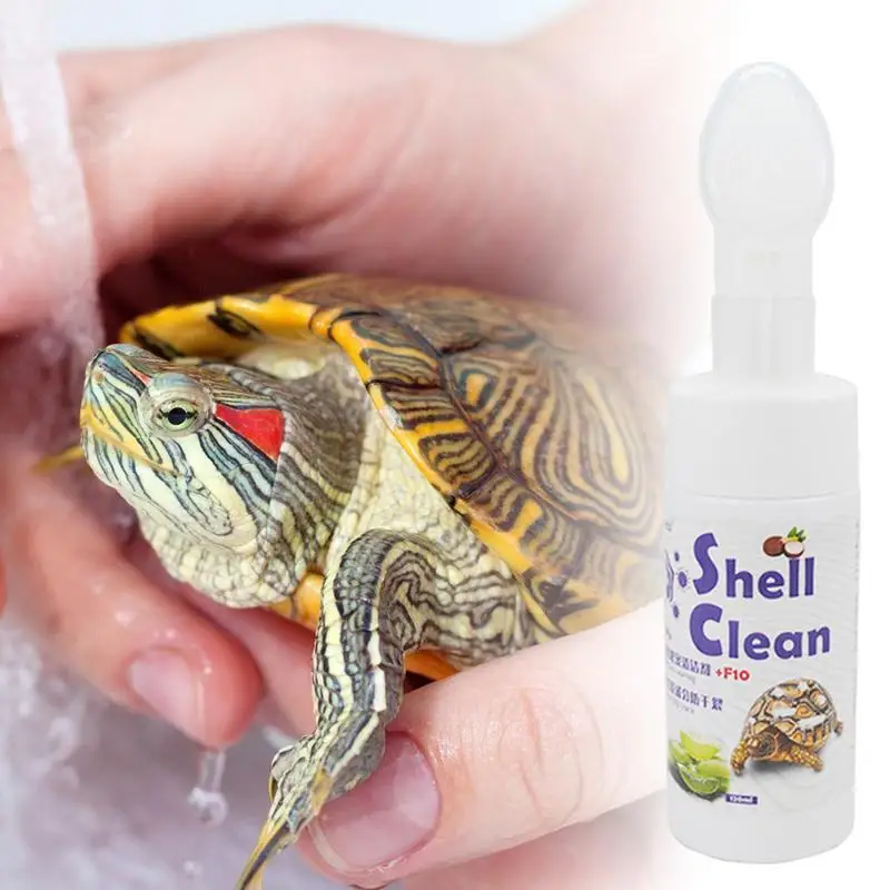 120ml Turtle Shell Cleaner Lizard Cleaner Liquid Shell Liquid Cleaner Concentrated Lizard Cleaner Liquid With Soft Scrub Head