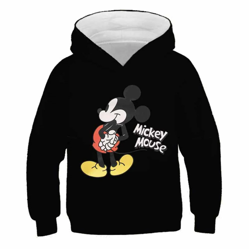 2024 Children's Pullover Disney 3D Mickey Mouse Hoodie Spring and Autumn Fashion Long Sleeve Adult Hooded Top Clothing