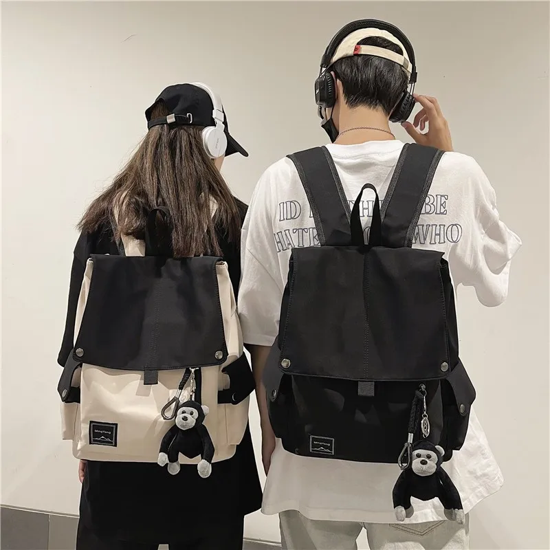 Casual Backpack Preppy Style Men's and Women's Student Bag Popular Casual New Trend Personality All-match Purses and Handbags