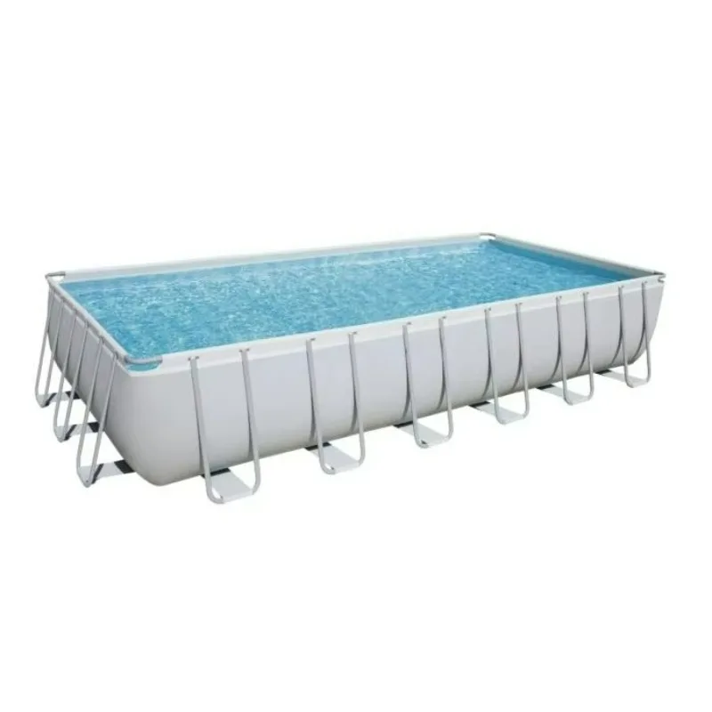 640x270x130 cm Extra-large Rectangular Frame Pool for Home Outdoor Use, Suitable for 8–10 People, Includes Ladder and Cover