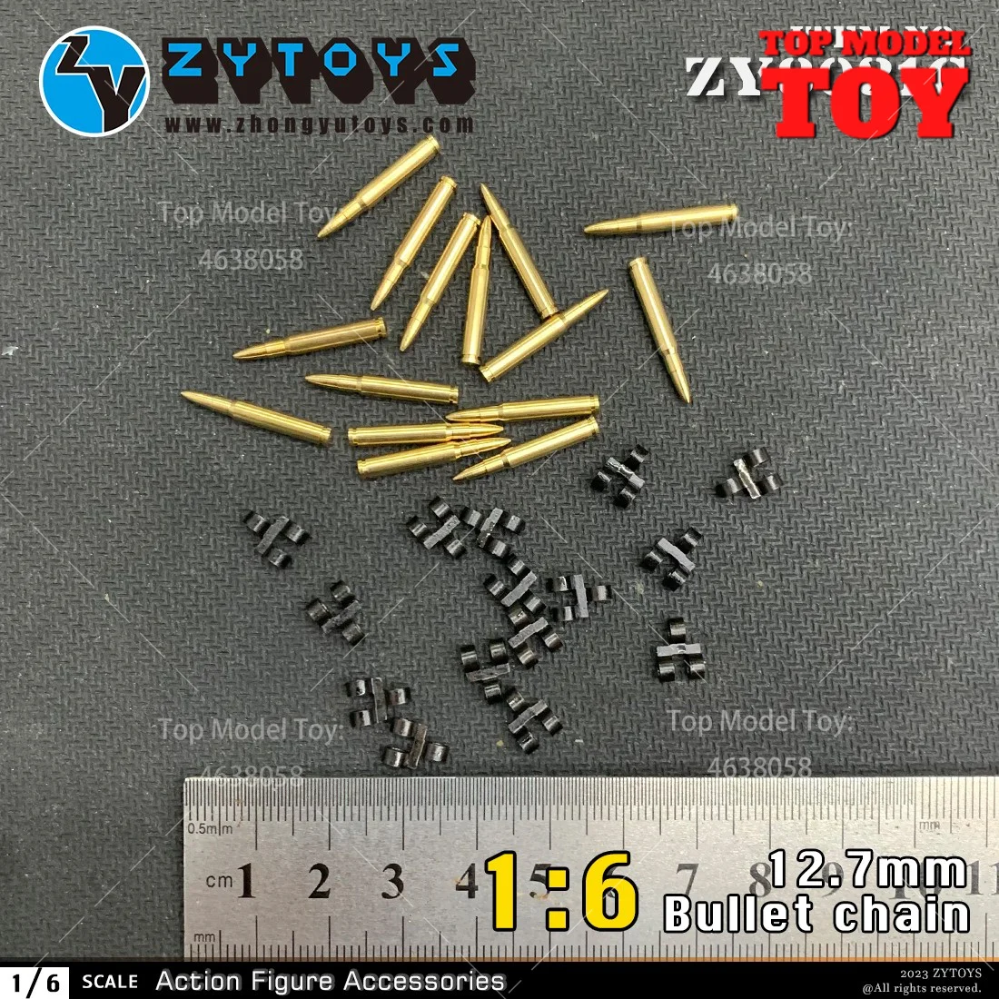 ZY8031C 1/6 Scale 12.7mm Caliber Metal Machine Bullet Chain Figure Toys Accessory 15Pcs/Set for 12