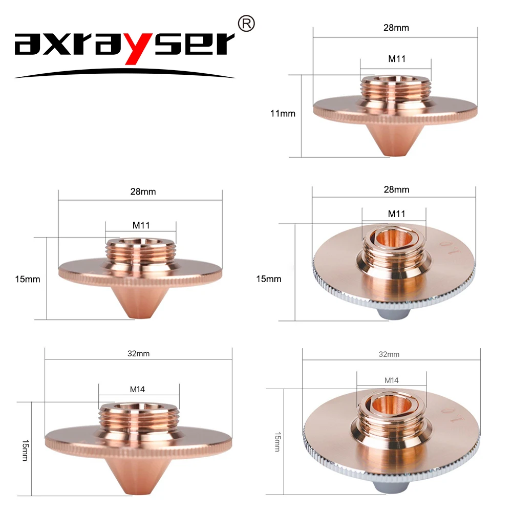 Dysza laserowa typu C pojedyncza dwuwarstwowa D28/32mm H11 H15 M11 dla HANS Precitec Raytools maszyna do cięcia włókien Consumab
