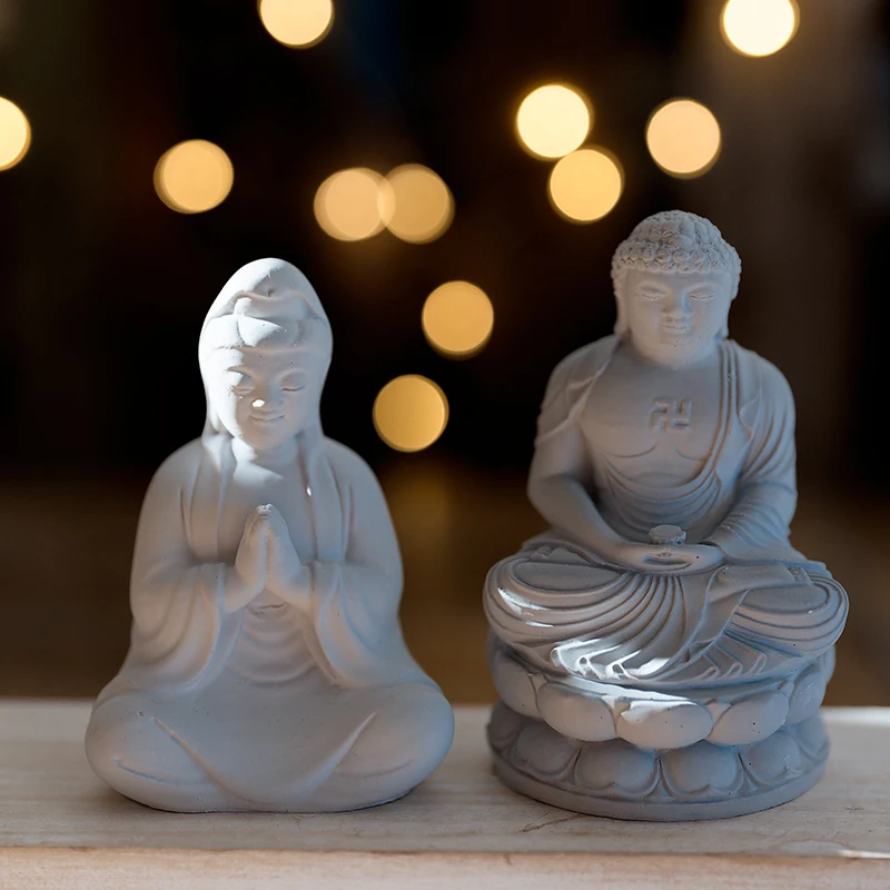 3d Buddha Statue Candle Silicone Mold Aromatherapy Plaster Clay Mould Handmade Epoxy Resin Molds Candle Making Supplies