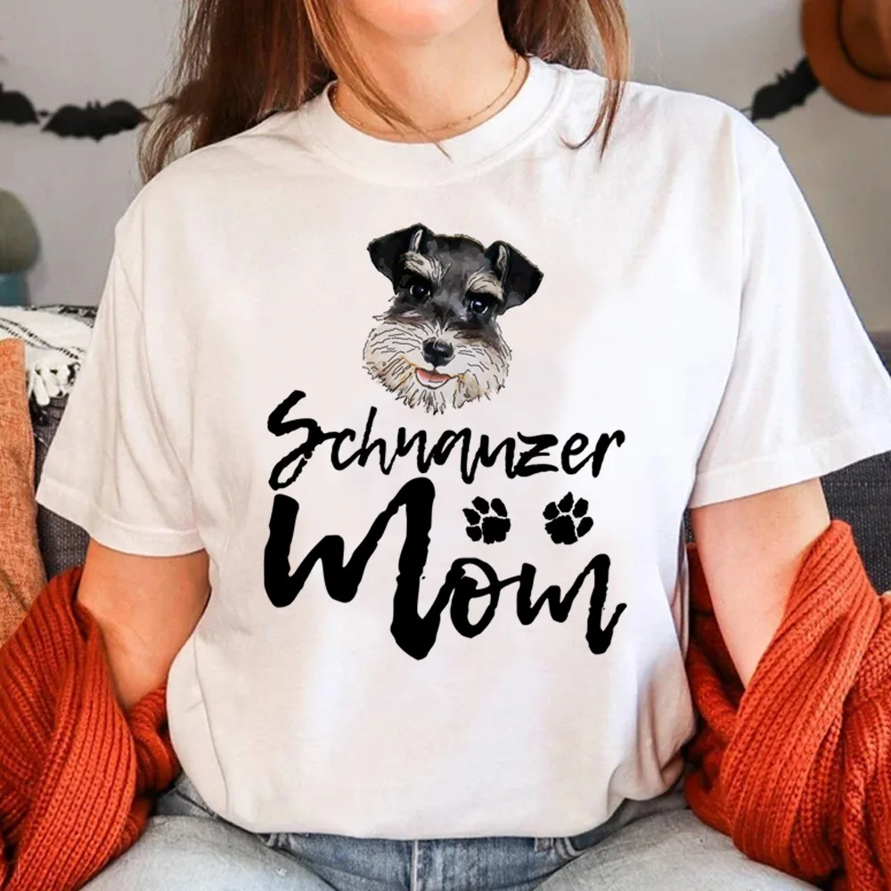 

Schnauzer t-shirts women anime streetwear designer top female manga graphic clothing