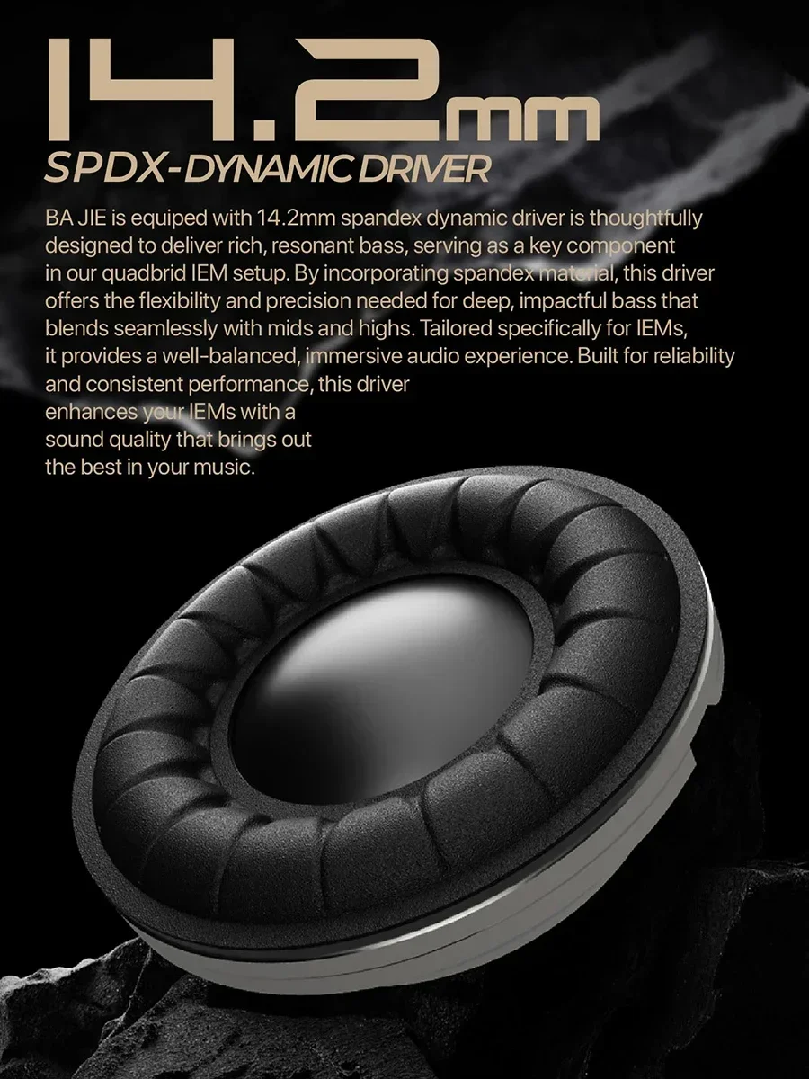 TANGZU BAJIE 1DD + 4BA + 1EST + 1BC سائق هجين داخل الأذن سماعة HiFi سماعة الموسيقى 0.78 مللي متر كابل قابل للفصل 4.4 مللي متر التوصيل سماعات الأذن السلكية