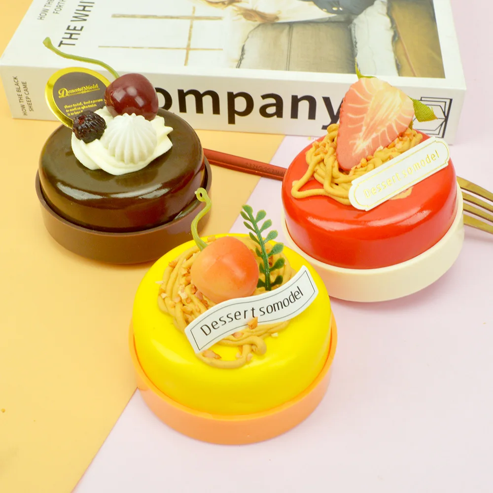 

6pcs Artificial Mini French Cupcake 7cm Food Dessert Model Replica Miniature Birthday Cake Model Refrigerator Sticker Home Decor