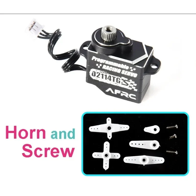 AFRC-D2114TG-S 11g Servo micro programmabile interamente in metallo Servo sterzo super muto per MINI Z D Q Modello di auto Aggiornamento assemblaggio fai da te