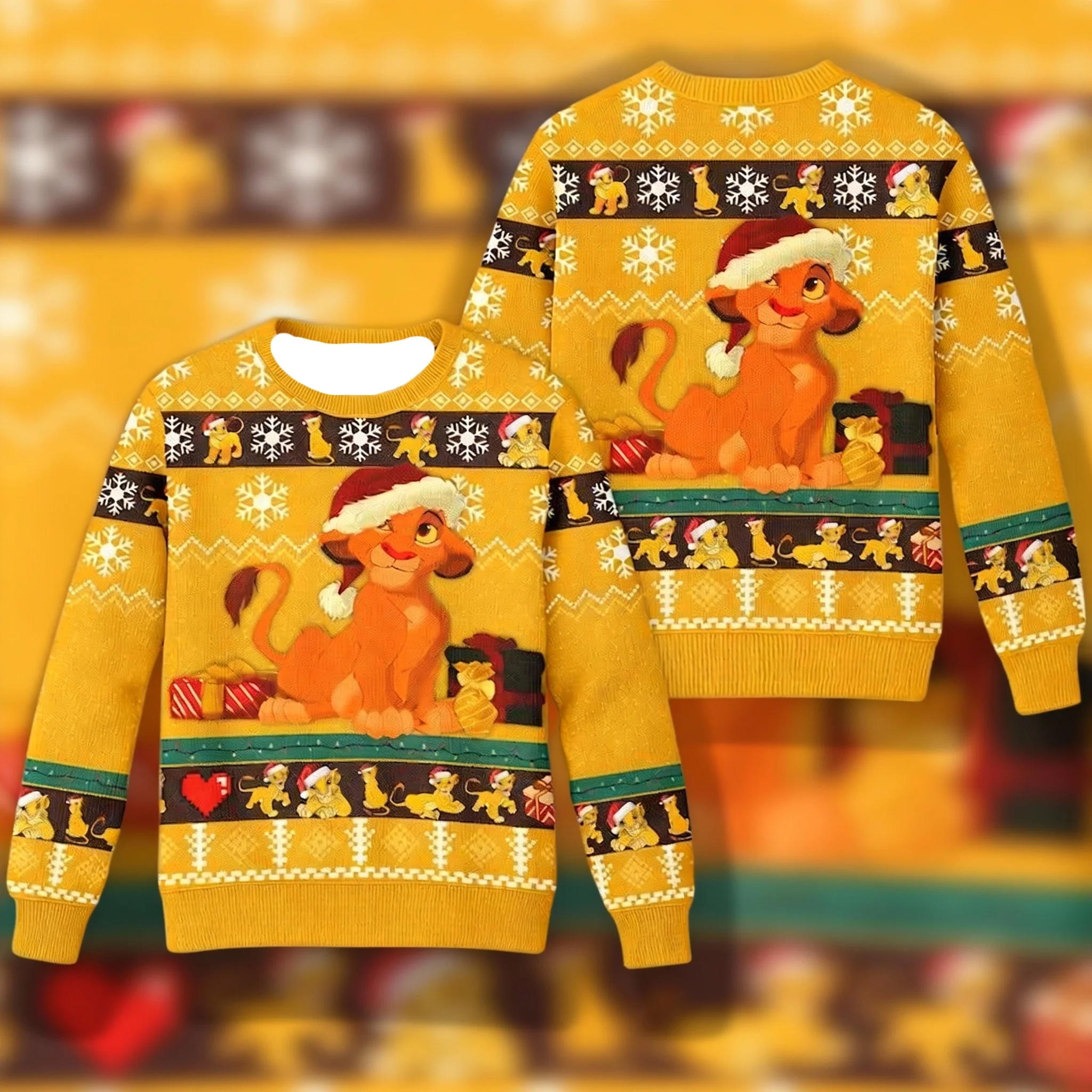 الخريف/الشتاء فيلم ديزني الرسوم المتحركة موضوع عيد الميلاد سترة قبيحة كنزة قطيفة مناسبة للبالغين والأسائل لارتداء