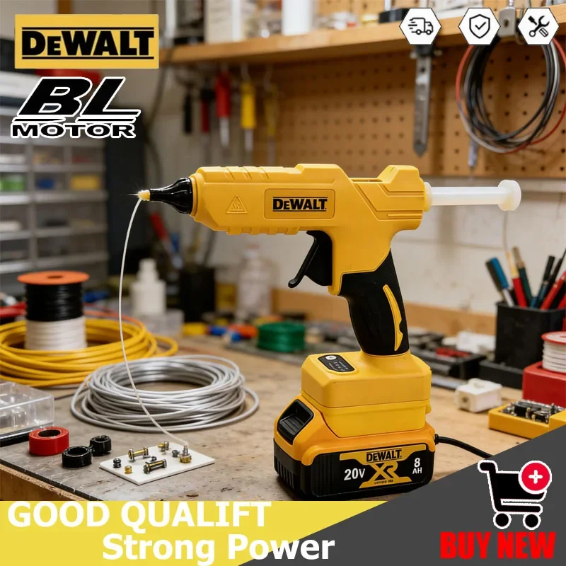 

Беспроводной электрический ручной клеевой пистолет Dewalt для ремонта и DIY, термопистолет для сварки, с насадкой против ожогов, для аккумуляторов 18, 20В