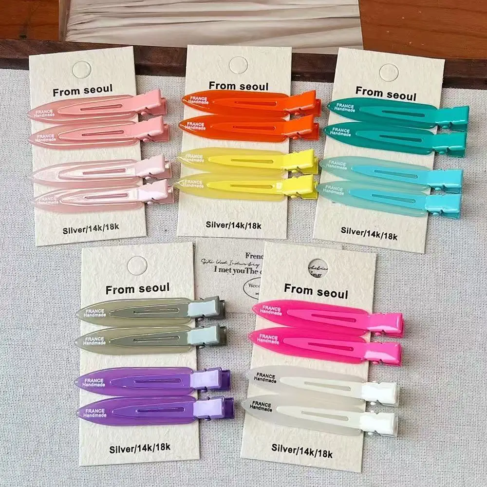 Hair Clip Dopamine Seamless Basic Women Makeup Side Bangs Flyaway Duckbill Resin Multicolor Lightweight Office Accessory