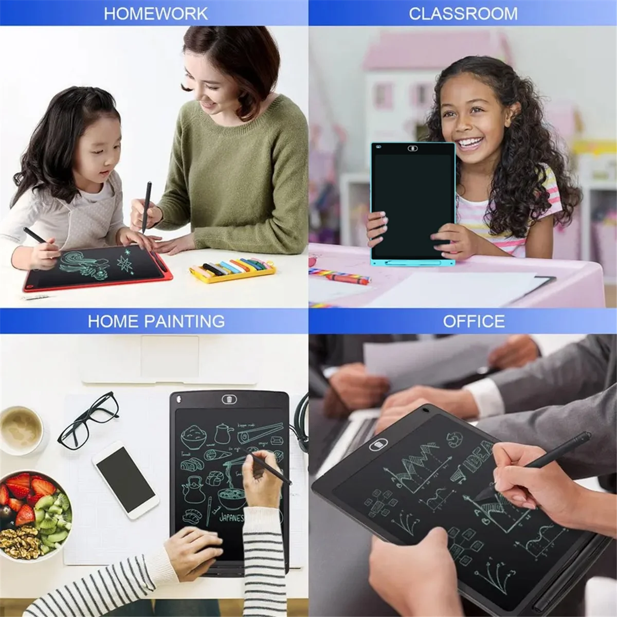 12 Inch LCD Writing Board Drawing Board Color GAU30fiti Board for Kids Students Toys Christmas Birthday Gift Green