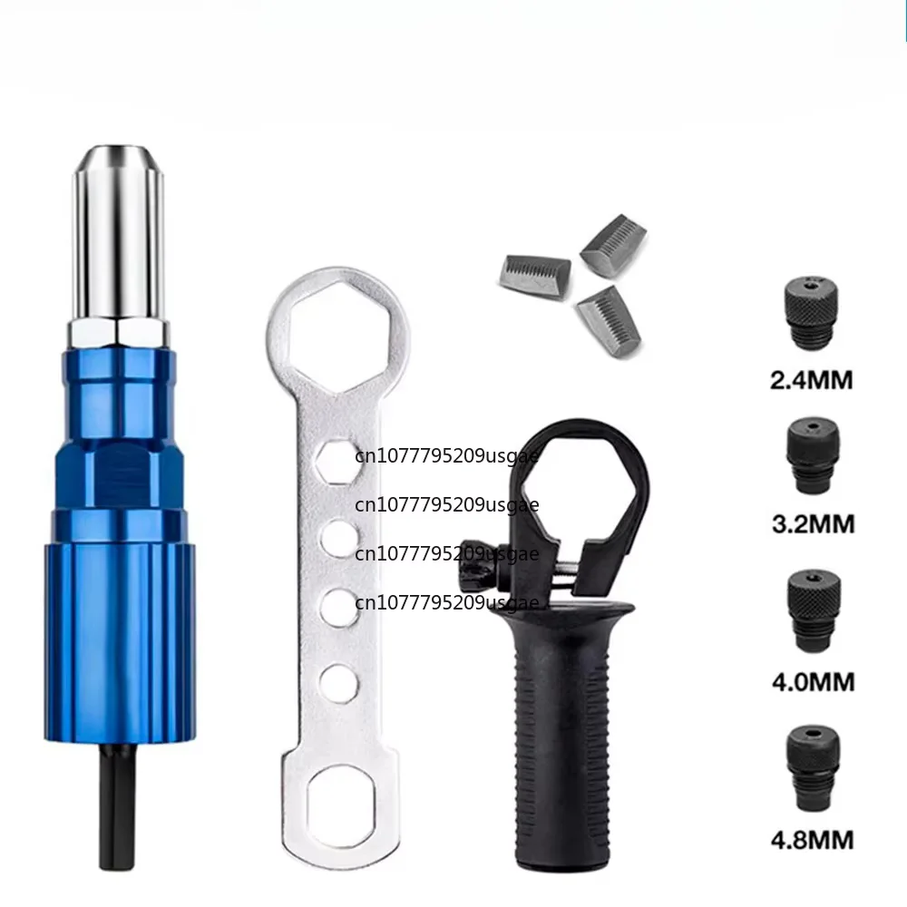 Electric Rivet Gun 2.4mm-4.8mm Portable Rivet Nut Gun Drill Adapter Home Plug-in Riveting Tool Wireless Rivet Nail Bit Tools Kit