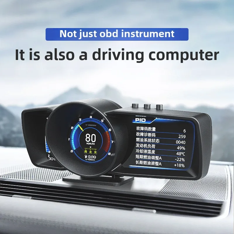 A600 multi-function obd LCD meter AP-7 head-up display device driving computer speed turbine fuel consumption water temperature