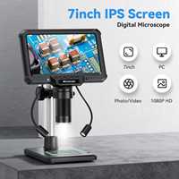7inch Digital Microscope 1200X Magnification for Coin PCB Circuit Repair 16MP HD Soldering Microscope with Lights, PC View