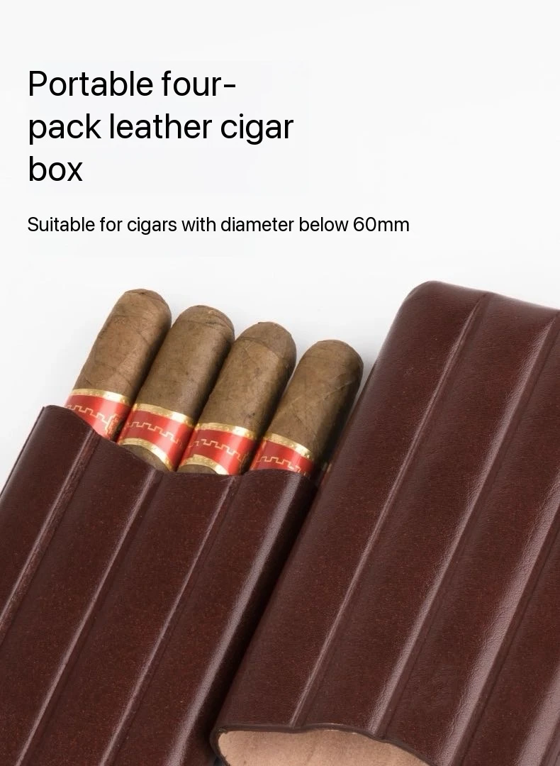 A Lightweight Leather Protective Cigar Box That Can Hold Up to 4 Cigars.