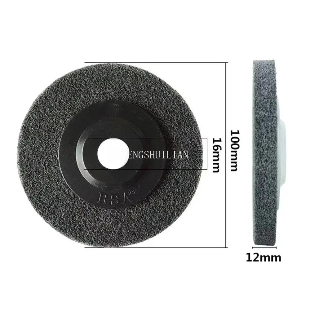 100mm4 polegadas roda de polimento de fibra de náilon disco abrasivo não tecido roda de polimento para metal