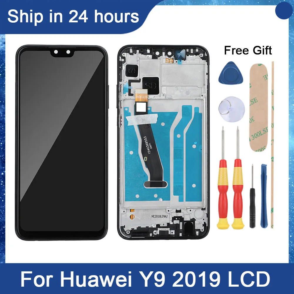 AiNiCole 6.5' For Huawei Y9 2019 LCD Display Touch Screen Digitizer Assembly JKM-LX1 JKM-LX2 JKM-LX3 LCD Screen Replacement