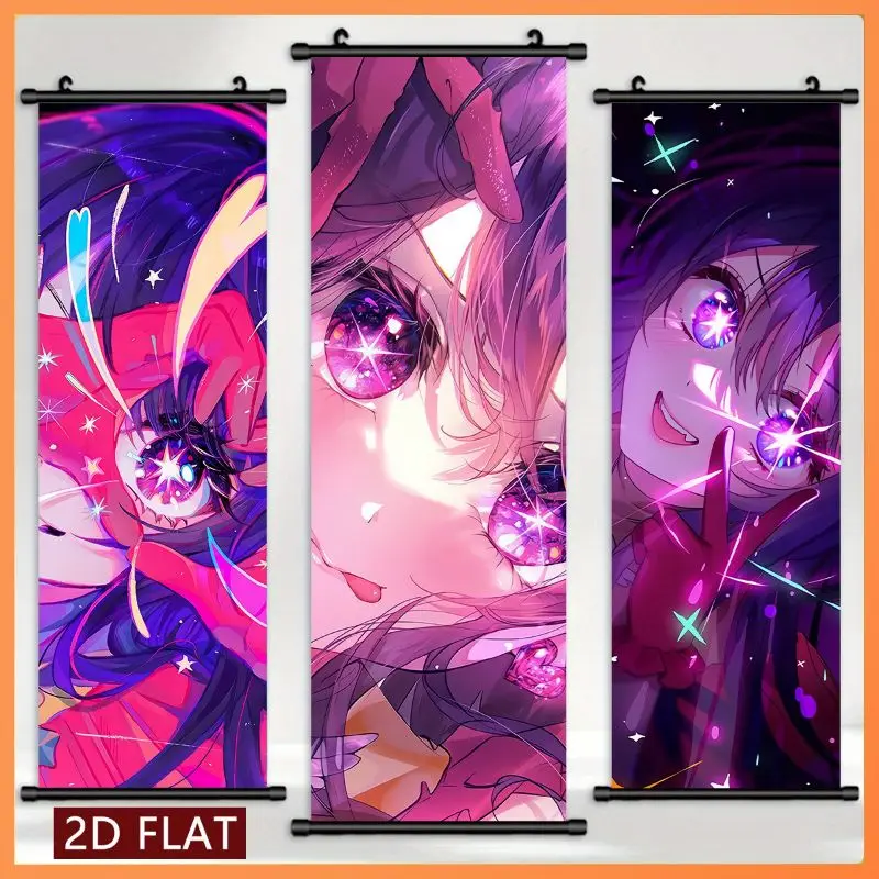 VIKAMA Pink Anime Girl Eyes Wall Tapestry Sparkle Magical Kawaii Scroll Art Home Decor Warm Cozy Soft Durable Aesthetic Gift
