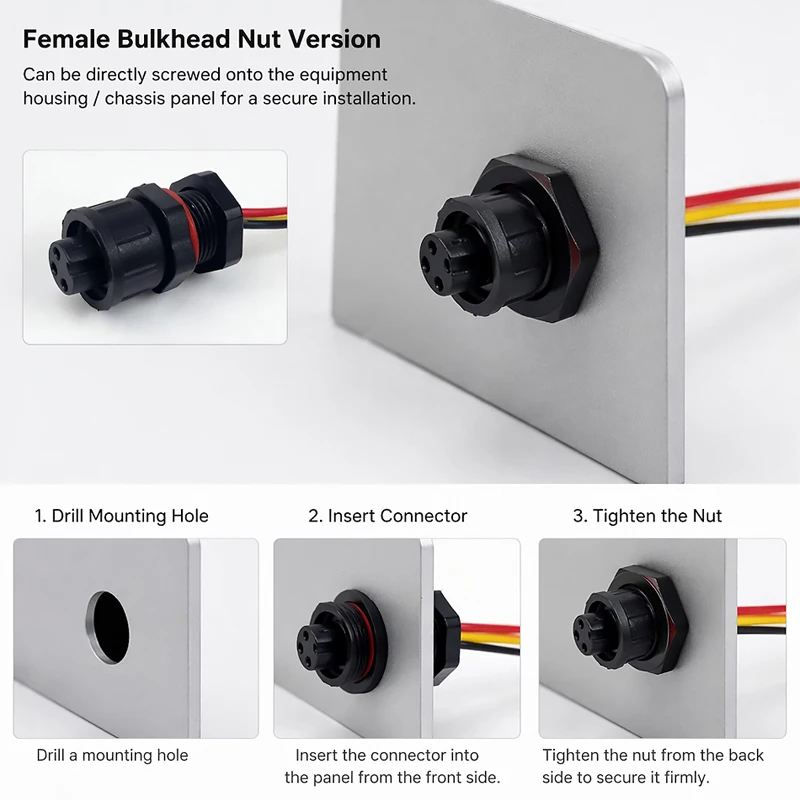 M12 IP65 Waterproof Connector 10PCS Prewired Male Female Cable Plug 2 3 4 5 Pin Panel Socket for Outdoor LED Sensor Wiring Kit