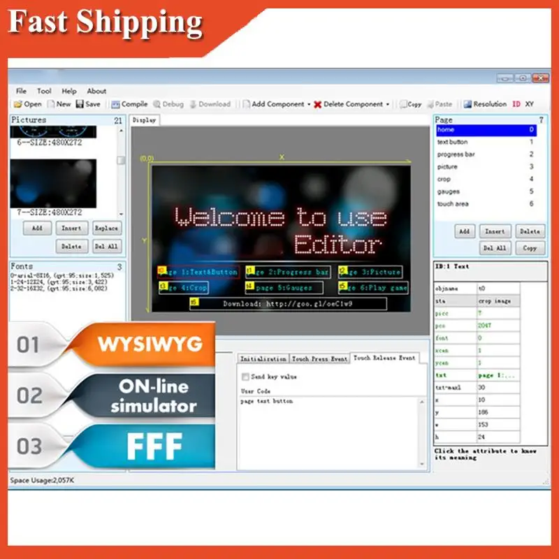 Эффективный сенсорный ЖК-дисплей HMI NX3224T024 2,4-дюймовый интерфейс человеко-машины Дисплей сопротивления HMI Расширенная серия