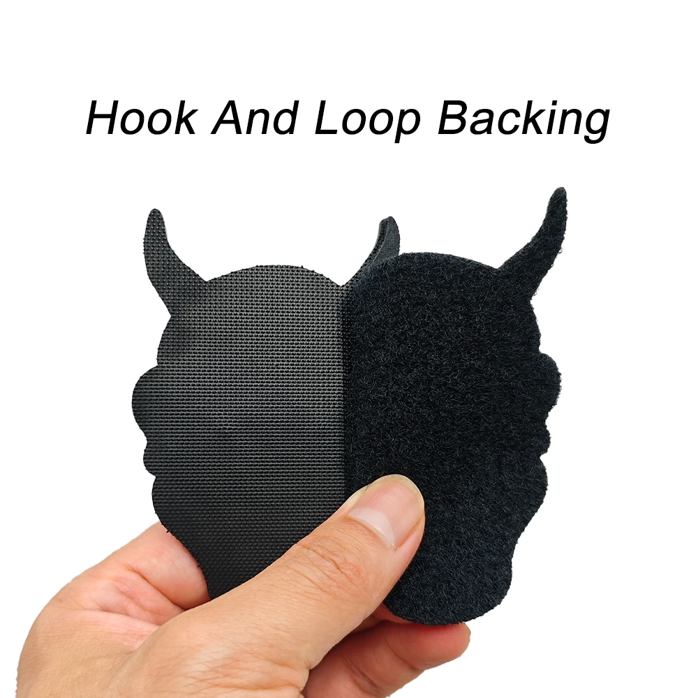 Japanese Hannya Oni Mask Embroidered Patch Hook And Loop, Tactical Morale Badge DIY For Backpack Jacket Vest Clothing Appliques