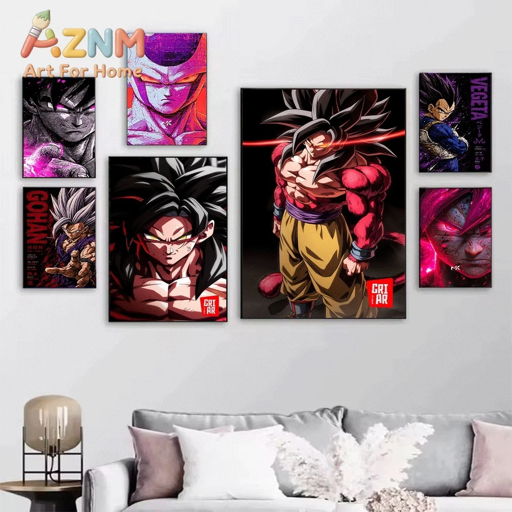 Dragon Ball Anime Canvas Wall Art No Frame Master Roshi Goku Vegeta Manga Print Painting Home Living Room Bedroom Decor Art Po