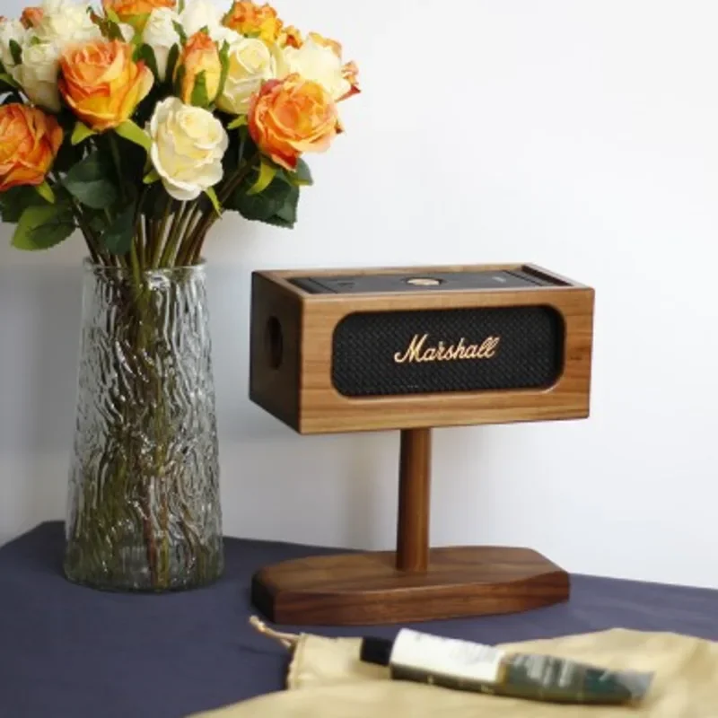 Soporte de altavoz Retro, decoración de madera maciza, caja de almacenamiento de escritorio, plataforma de soporte para teléfono, vitrina de Radio, estante de almacenamiento para el hogar