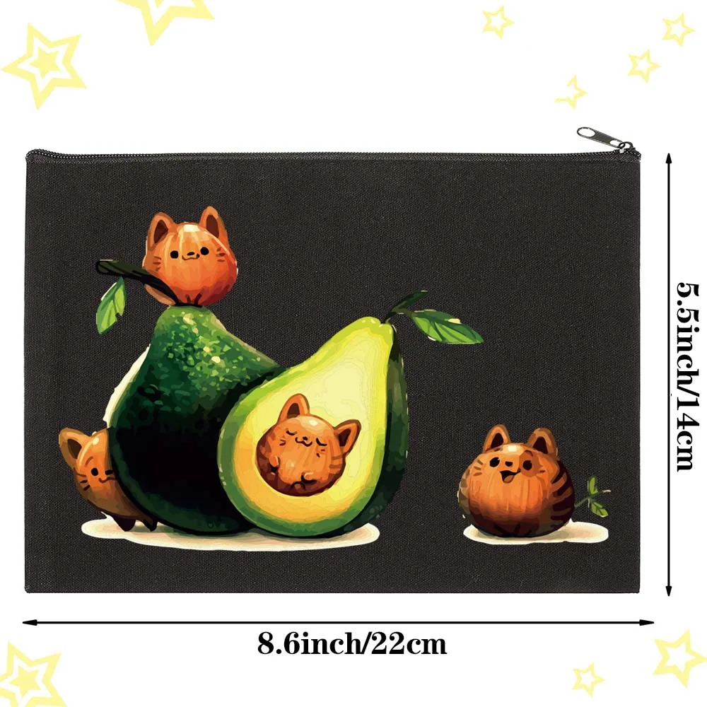 Bride Cosmetic Bag Student Pencil Sundries Cosmetics Zipper Fashion Small Bags Avocado Print Series Theme Party Sundries Wallet