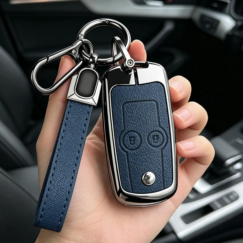 Zinc Alloy Leather Car Key Case Cover  Flip Remote Protector Shell for Honda Acura Accord CR-V Civic Jazz CR-Z 2011 2012
