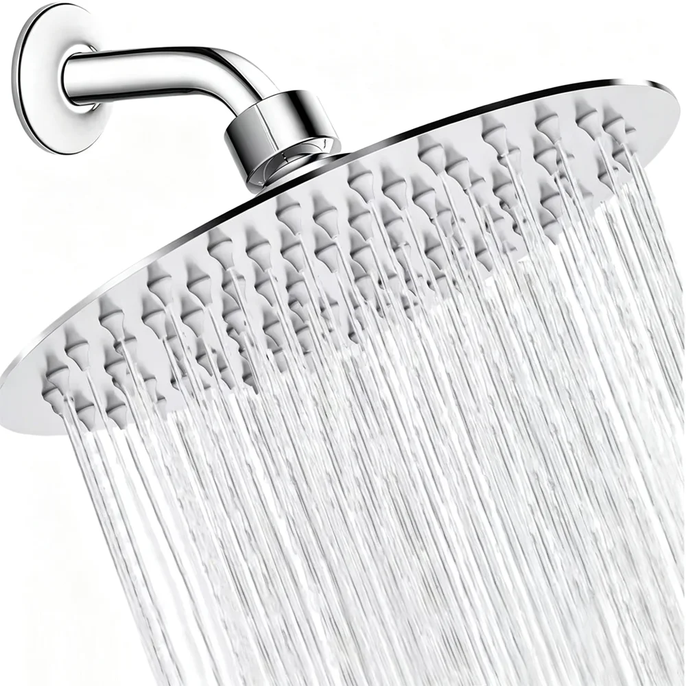 New High Pressure Waterfall Stainless Steel Shower Head Large Flow 8