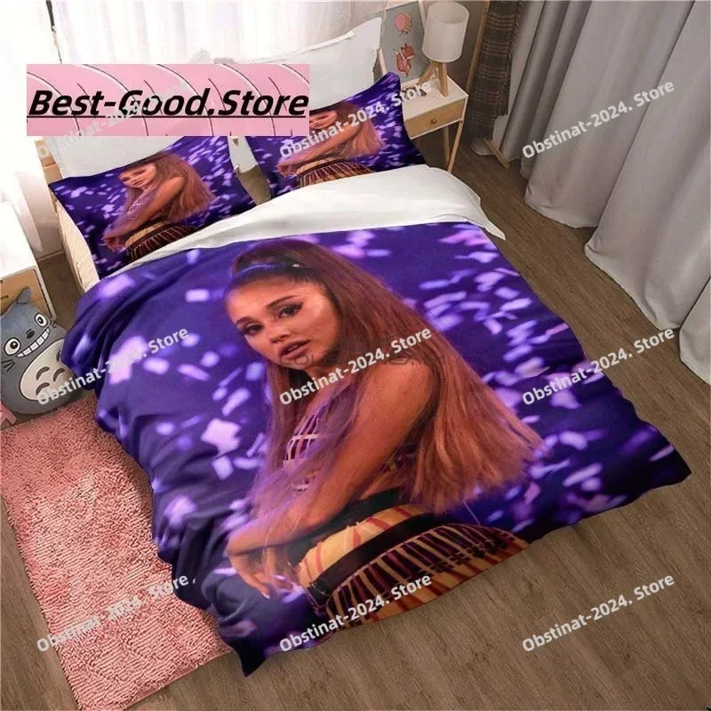 Ariana Grande Bedding Set Fashion Pop singer Home Printed single Comforter Duvet Cover Pillow Case 3 Pieces Sets Kids Adult Size