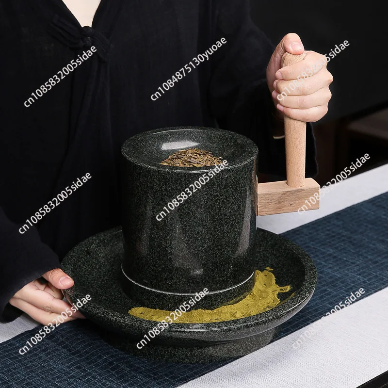 Tea Matcha Special Stone Grinding Bluestone Small Mill Hand Grinding Tea Grinding Ornaments Kung Fu Tea Set