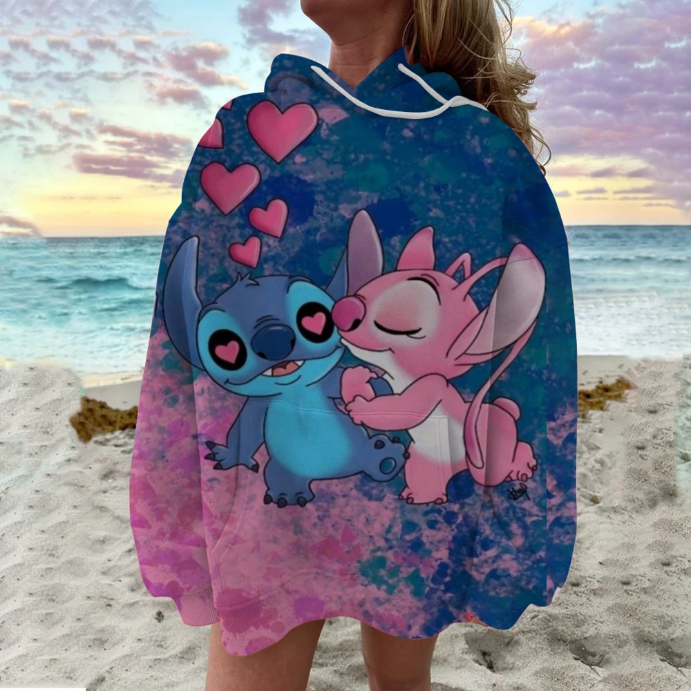 Hot Sale Kawaii Funny Disney Stitch Hoodie Women And Man Cartoon Clothes Lilo and Stitch Sweatshirt Manga Hoody Baby Casual Top