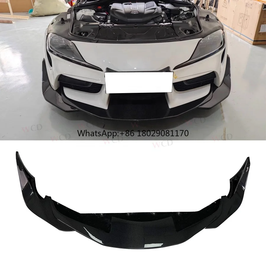 Oker Bumper depan gaya serat karbon asli, Aksesori Mobil bibir depan Supra A90 A91 MK5 2019 +