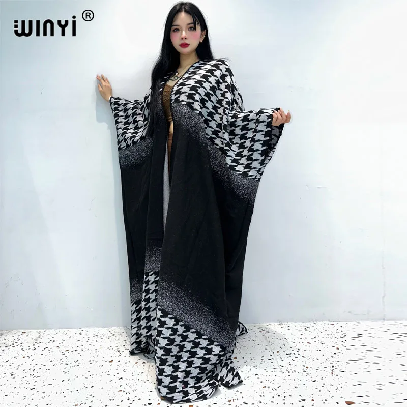 WINYI-vestido de Invierno para mujer, abrigo suelto de piel de lujo Retro, abrigo de plumón largo grueso y cálido, cárdigan de moda de Oriente Medio, abaya de invierno