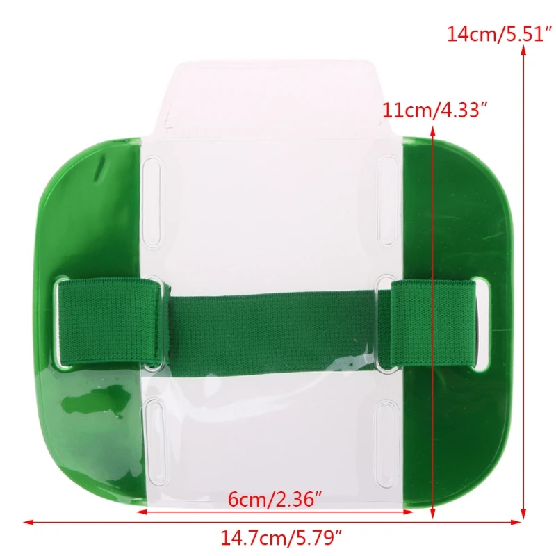 Transparent Visibility Arm Band Badge Holder Elastic Arm Band ID Badge Holder Photo Armband Credit Card Case Card Sleeve Hot