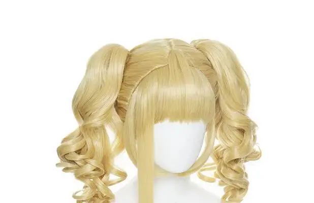 Coletas largas y rizadas para Cosplay, cabello sintético para Halloween, gorro de peluca