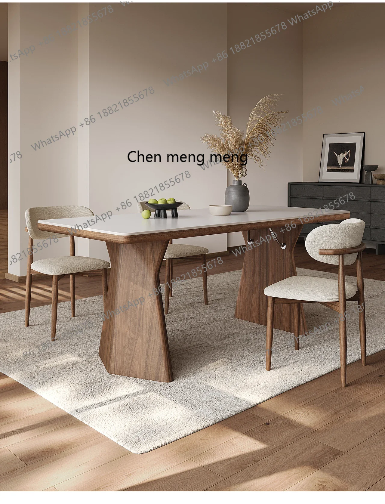 

Обеденный стол D80 из массива ореха в современном минималистичном стиле, класса люкс