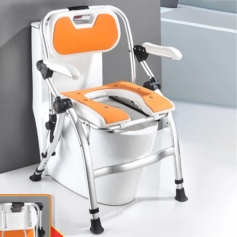 

Folding Toilet Stool Bed Storage Chair Chaise Toilette Collapsible Mobile Bathroom Comfortable Hanger Footrest Chaise Foot Bath