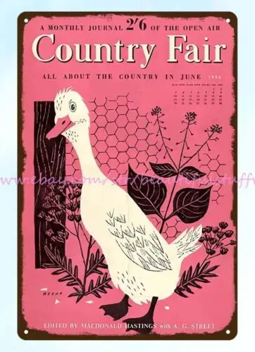 1950s country fair duck metal tin sign home decor restaurant pub