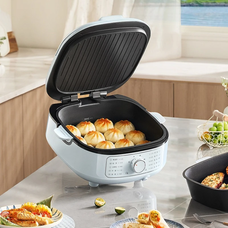 Household Electric Baking Pan, Double Sided Heating, Deepened Enlarged Multifunctional Removable Washable Grill for Hot Pot BBQ
