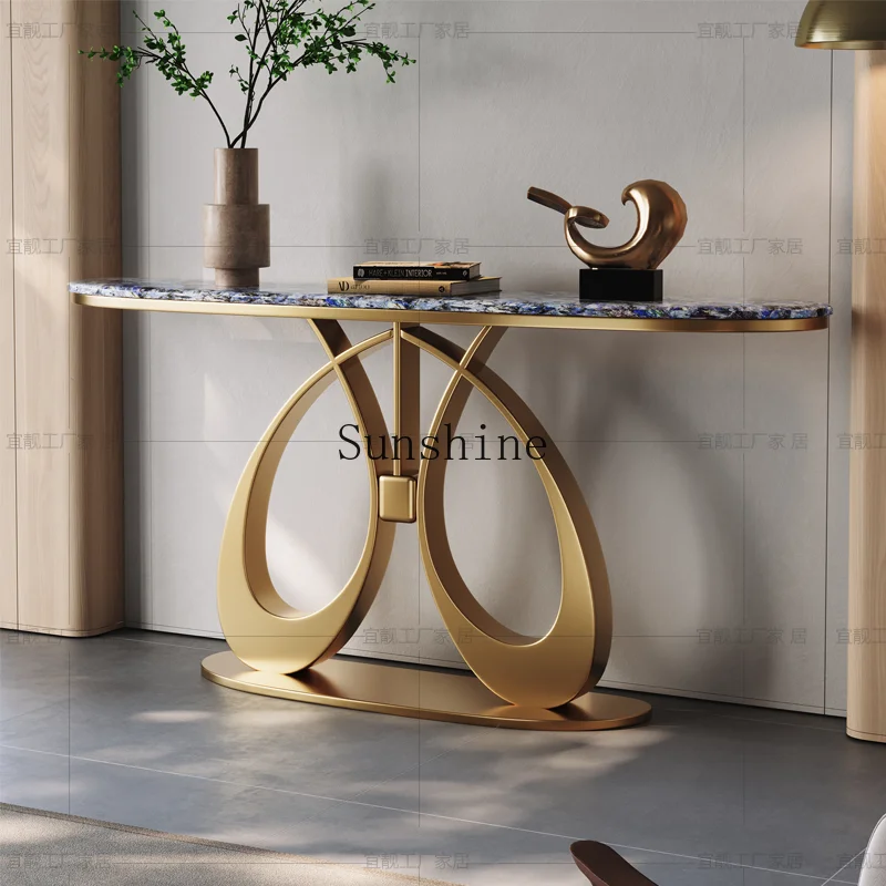 

Italian light luxury marble entrance table, living room entrance door against the wall