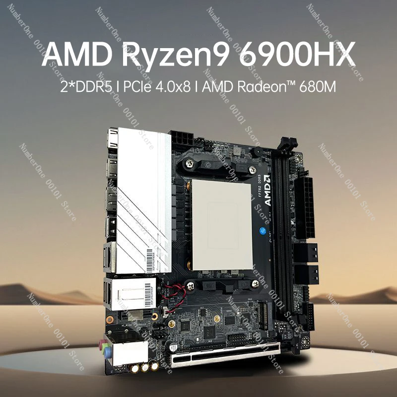 TOPC Ryzen 9 6900HX Mini ITX NAS Motherboard, 8-Core 16-Thread, Low TDP 45W, 4x SATA, OEM Wholesale