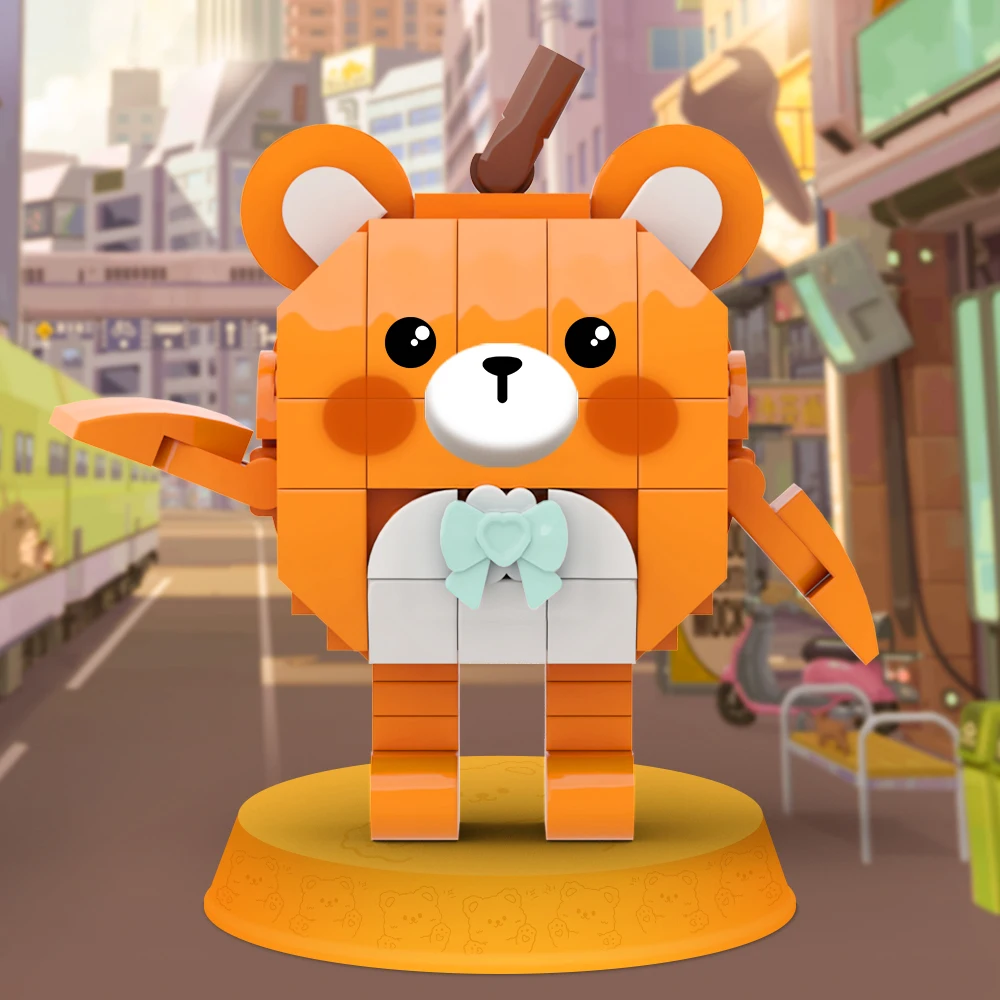 Bear figurine model, popular movie MOC assembly blocks, made of ABS material, the top choice for block enthusiasts as a gift
