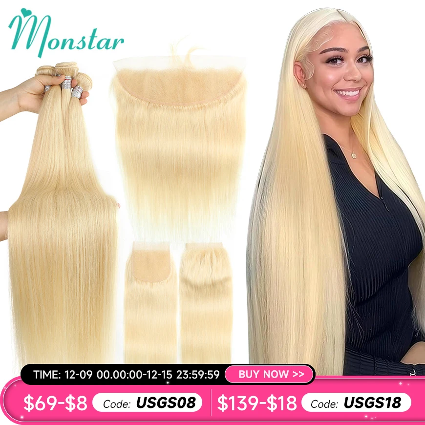 13x6 13x4 613 HD Lace Frontal with Bundles Human Hair 5x5 4x4 HD Blonde Lace Closure Brazilian Straight Hair Extension for Women