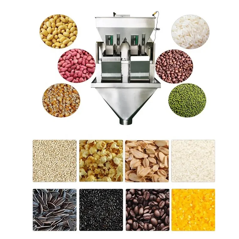 4 Head Linear Weigher Packing Machine Automatic Rice Seeds Beans Filler Heavy Duty Stainless Steel Grocery Factory Supply