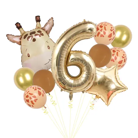 10 पीस प्यारा जिराफ़ हेड बैलून 40 इंच प्लैटिनम नंबर 1-9 जन्मदिन बैलून सेट कार्टून एनिमल थीम बच्चों की पार्टी सजावट 8 best sales एक साल की जन्मदिन वाली लड़की - №6