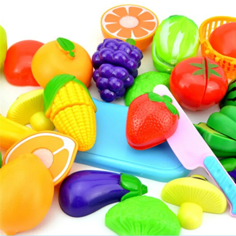 10PC /Set Plastic Kitchen Toy Fruit Vegetable Cutting Kids Pretend Play Toy Educational Cook Cosplay Kitchen Toys