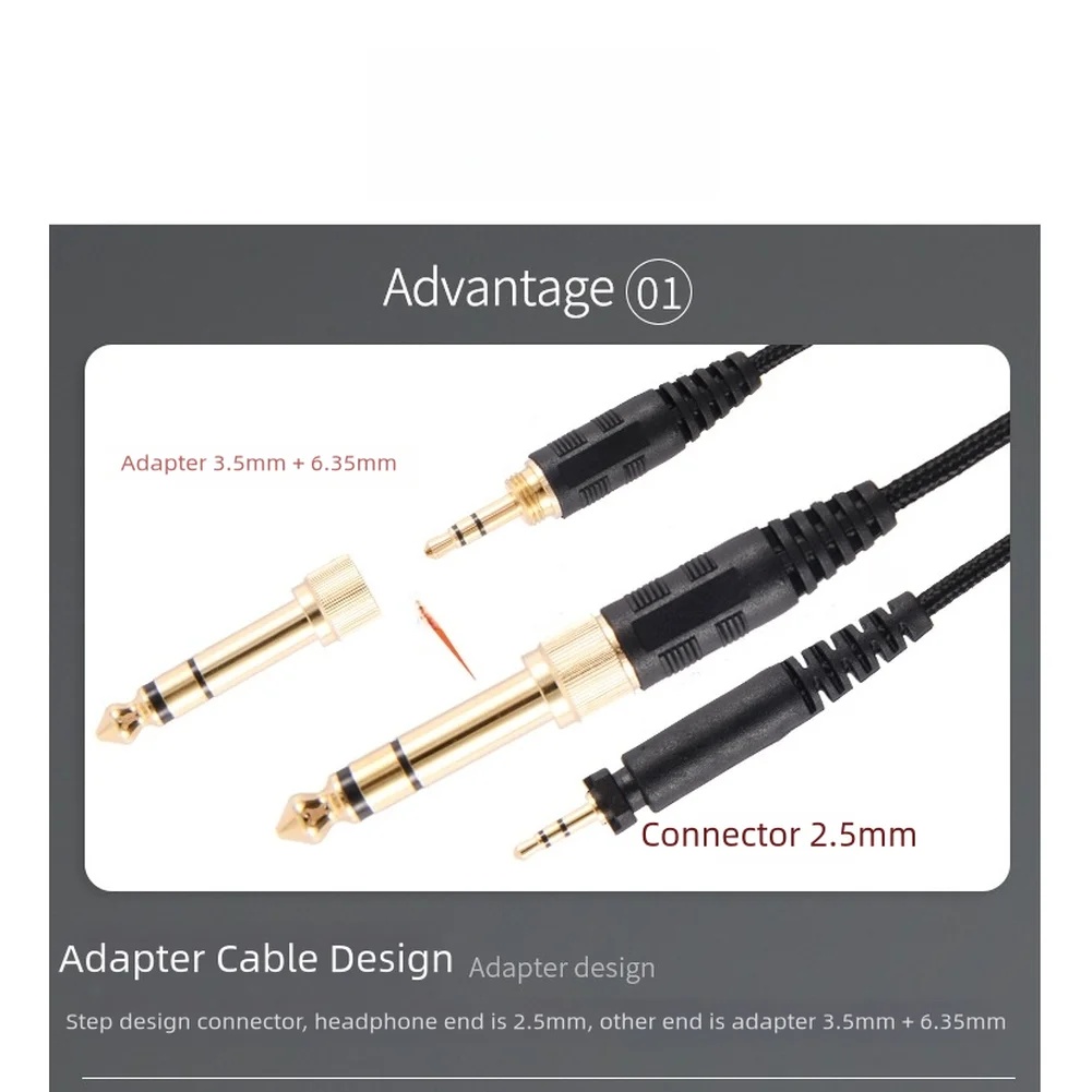 Audio Cable for Shure SRH440 840 940 with Oxygen Copper Core and Gold Plated Connectors Compatible with SHP9000